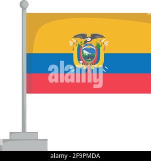 Nationalflagge von Ecuador Vektor Illustration Stock Vektor