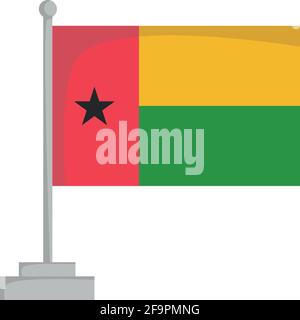 Nationalflagge von Guinea Bissau Vektor-Illustration Stock Vektor