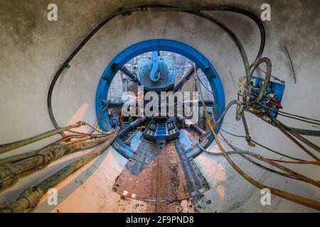 08.03.2021, Bottrop, Nordrhein-Westfalen, Deutschland - Themenfoto Emscher-Rekonstruktion, das Emscher-System wird 2021 abwasserklärantig sein, neue Nachteile Stockfoto