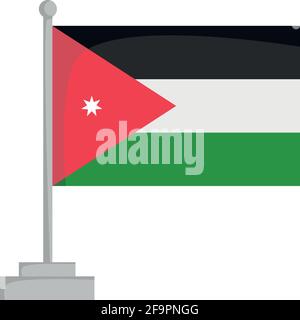 Nationalflagge von Jordanien Vektor-Illustration Stock Vektor