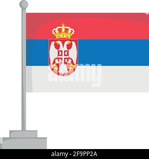 Nationalflagge Serbiens Vektor-Illustration Stock Vektor