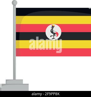 Nationalflagge von Uganda Vektor-Illustration Stock Vektor