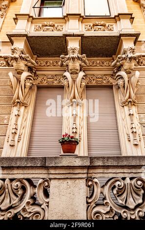 Italien Piemont Turin - Viertel Crocertta - Via Lamarmora - Liberty House Stockfoto
