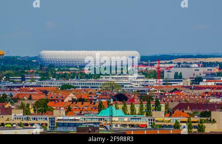 Luftaufnahme der allianz Arena in münchen Stockfoto