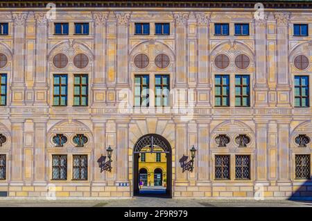 Detail eines Gebäudes namens Residenz in München (Bayern, Deutschland) im sonnigen Ambiente Stockfoto