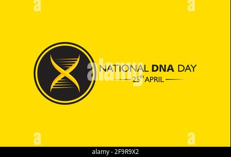 Vektordarstellung des Nationalen DNA-Tages, der am 25. April beobachtet wurde Stock Vektor