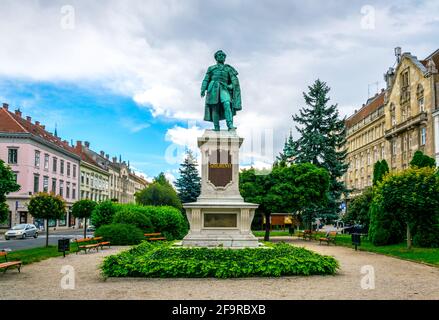 Statue von Istvan Szechenyi auf dem szechenyi Platz in Sopron, Ungarn. Stockfoto