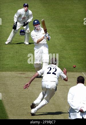 SESSEX V ZIMBABWE AT HOVE 15/5/2003 MARK VERMEULEN SCHLÄGT LOS B. TAYLOR CRICKET-BILD DAVID ASHDOWNCRICKET Stockfoto