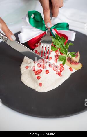 Chiles en nogada mexikanische Gericht Stockfoto