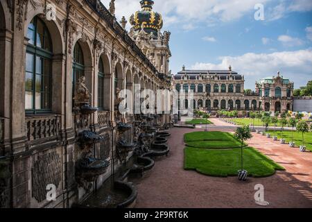 17. Mai 2019 Dresden, Deutschland - der Hof des Zwinger, berühmtes Schloss und Museum in Dresden, Deutschland Stockfoto