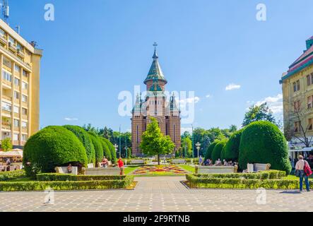 Blick auf die Kathedrale in der rumänischen Stadt timisoara Stockfoto