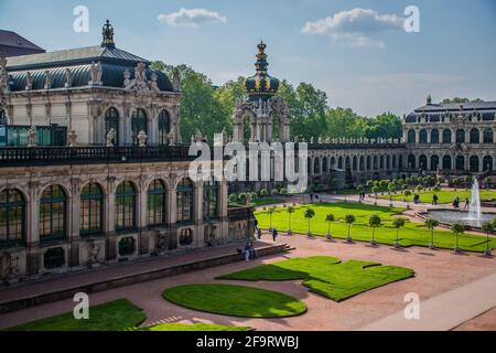 17. Mai 2019 Dresden, Deutschland - der Hof des Zwinger, berühmtes Schloss und Museum in Dresden, Deutschland Stockfoto