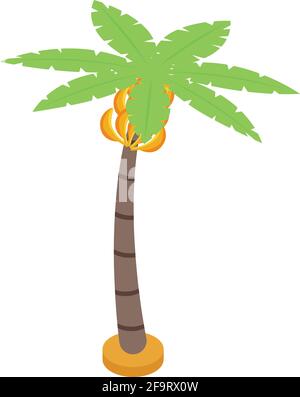 Symbol des Bananenfrucht-Baumes. Isometrisches Vektor-Symbol für Bananenobstbaum für Webdesign isoliert auf weißem Hintergrund Stock Vektor