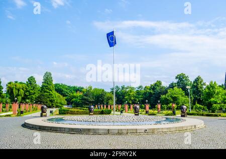 EU-Denkmal im Herastrau-Park aus Bukarest - Rumänien Stockfoto