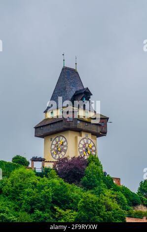 Der Uhrturm auf der Festung Schossberg in Graz, Österreich, Europa Stockfoto