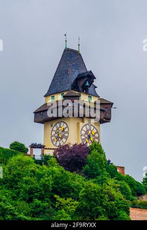 Der Uhrturm auf der Festung Schossberg in Graz, Österreich, Europa Stockfoto