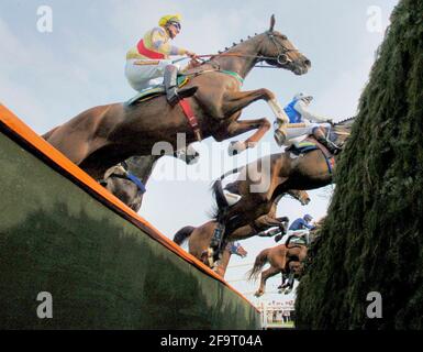 GROSSES NATIONALES TREFFEN IN AINTREE 1. TAG 12/4/07. DIE FUCHSJÄGER AM STUHL. BILD DAVID ASHDOWNAINTREE 2007 Stockfoto