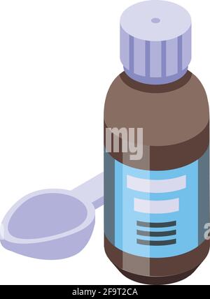 Symbol für Allergiesirup. Isometrisches Vektor-Symbol für Allergiesirup für Webdesign auf weißem Hintergrund isoliert Stock Vektor