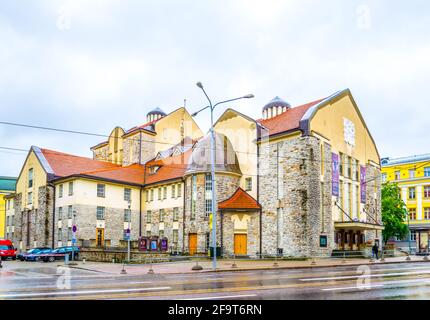 Blick auf das estnische Schauspieltheater in Tallin, Estland. Stockfoto