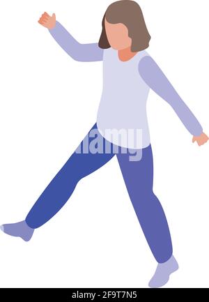 Symbol für das Gehen von Kindern mit Hyperaktivität. Isometrische Hyperaktivität Kind Walking Vektor-Symbol für Web-Design isoliert auf weißem Hintergrund Stock Vektor