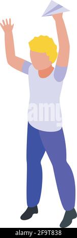 Hyperaktivität Flugzeug spielen Symbol. Isometrisches von Hyperaktivität Flugzeug spielen Vektor-Symbol für Web-Design isoliert auf weißem Hintergrund Stock Vektor