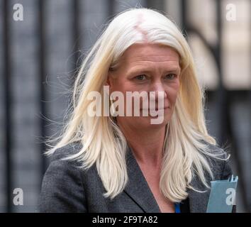 London, Großbritannien. April 2021. Amanda Milling, Abgeordnete von Cannock Chase, Ministerin ohne Portfolio und Co-Vorsitzende der Konservativen Partei in Downing Street, London Kredit: Ian Davidson/Alamy Live News Stockfoto