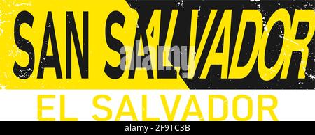 Willkommen bei san salvador el salvador Karten- und Briefdesign in farbenfrohen Farben und typografischem Icon-Design. Stock Vektor