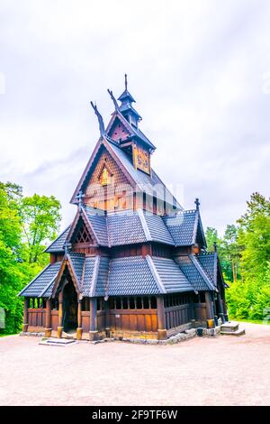 Gol Stabkirche im Volksmuseum Oslo Stockfoto