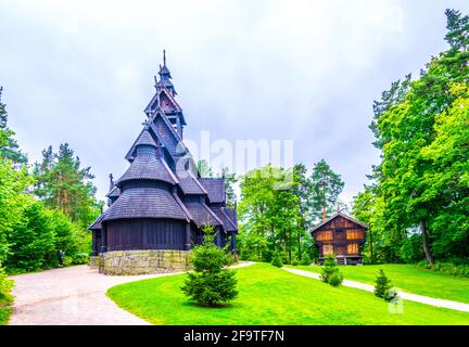 Gol Stabkirche im Volksmuseum Oslo Stockfoto