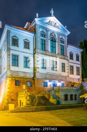 Frederic Chopin Museum im Ostrogski Palast während der Nacht in Warschau, Polen Stockfoto