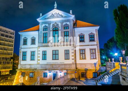 Frederic Chopin Museum im Ostrogski Palast während der Nacht in Warschau, Polen Stockfoto