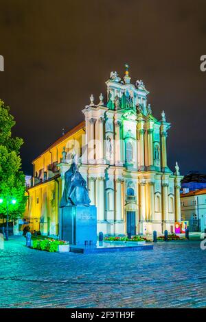 Kirche der Himmelfahrt der Jungfrau Maria und des heiligen Josef, bekannt als Karmelitenkirche in Warschau, Polen. Stockfoto