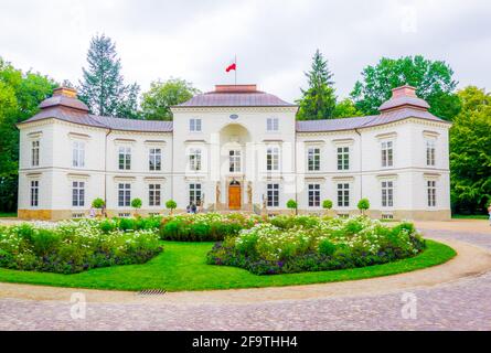 Myslewicki Palast (ca. 1779) im Königlichen Bäder Park von Warschau, Polen. Ehemalige Residenz von Józef Antoni Poniatowski Stockfoto