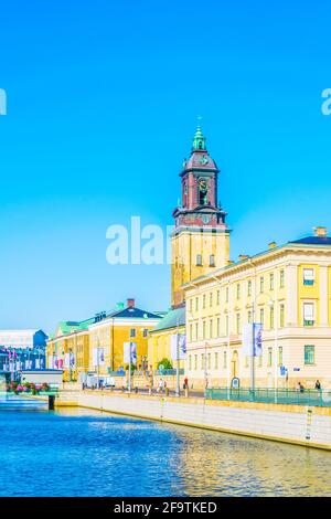 Blick auf das Göteborger Stadtmuseum und die tyska kirkan Kirche, Schweden Stockfoto