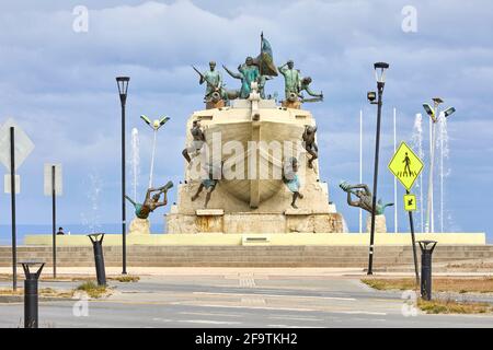 Monumento a Tripulantes Galeta Ancud Goleta Ancud Monument Punta Arenas Chile Stockfoto