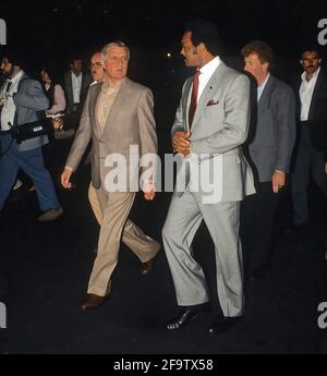 Washington DC, USA, September 29,1984 der ehemalige US-Vizepräsident Walter Mondale, der Kandidat des demokratischen Präsidenten mit Reverend Jesse Jackson, der Anfang des Jahres aus dem Rennen um den Präsidenten ausfiel und Mondale seine Unterstützung zuwarf Stockfoto