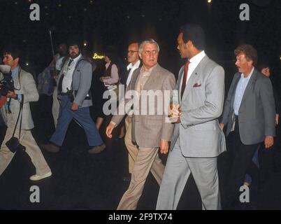 Washington DC, USA, September 29,1984 der ehemalige US-Vizepräsident Walter Mondale, der Kandidat des demokratischen Präsidenten mit Reverend Jesse Jackson, der Anfang des Jahres aus dem Rennen um den Präsidenten ausfiel und Mondale seine Unterstützung zuwarf Stockfoto