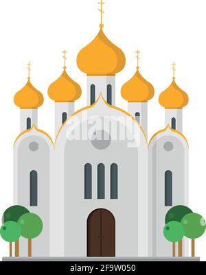 Niedliche Cartoon-Vektor-Illustration einer orthodoxen Kirche Stock Vektor