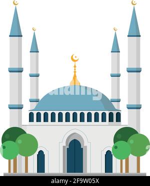 Niedliche Cartoon-Vektor-Illustration einer Moschee Stock Vektor