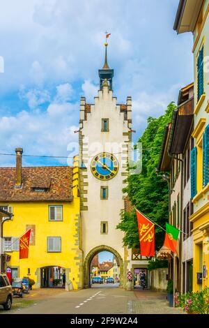 DIESSENHOFEN, SCHWEIZ, 22. JULI 2016: Blick auf das Obertor in der schweizer Stadt diessenhofen Stockfoto