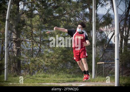 4/20/21 Treffen von Scranton gegen West Scranton Track Stockfoto