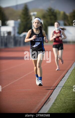 4/20/21 Treffen von Scranton gegen West Scranton Track Stockfoto