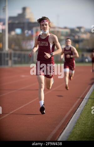 4/20/21 Treffen von Scranton gegen West Scranton Track Stockfoto