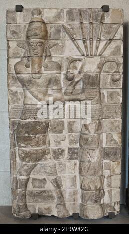 Menschliche Figuren Erleichterung. Mesopotamische Kunst. Louvre Museum Stockfoto