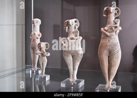 Menschliche Figurine Statuette. Mesopotamische Kunst. Louvre Museum Stockfoto