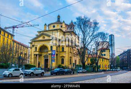 MAILAND, ITALIEN, 13. MÄRZ 2016: Blick auf die Kirche San Gioachimo in Mailand, Italien Stockfoto