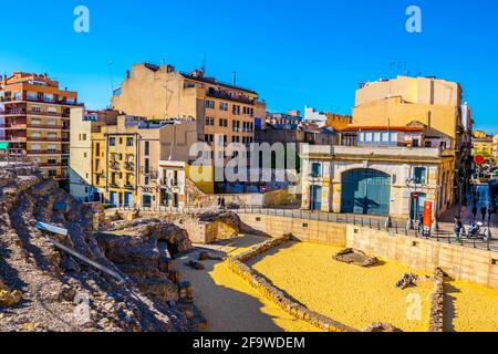 TARRAGONA, SPANIEN, 29. DEZEMBER 2015: Ein Blick auf den römischen Zirkus in der spanischen Stadt tarragona. Stockfoto