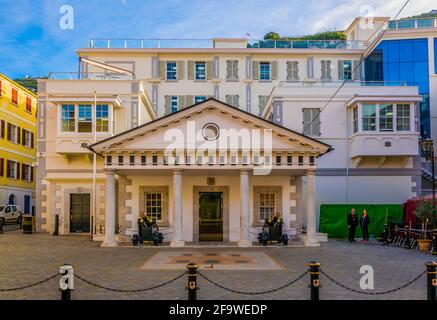 GIBRALTAR, GIBRALTAR, 5. JANUAR 2016: Konventgarde in der Stadt Gibraltar. Stockfoto