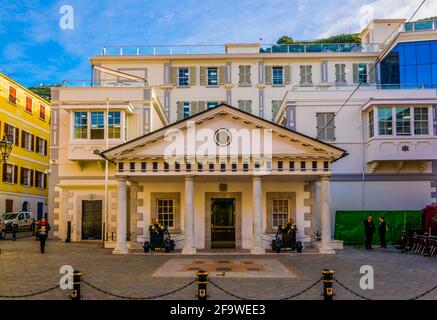 GIBRALTAR, GIBRALTAR, 5. JANUAR 2016: Konventgarde in der Stadt Gibraltar. Stockfoto