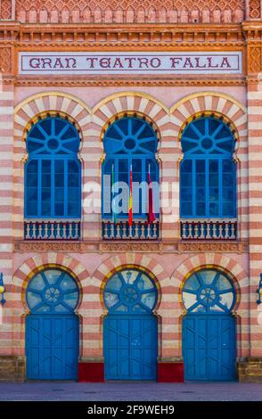 CADAZ, SPANIEN, 6. JANUAR 2016: Gran teatro falla in der spanischen Stadt cadaz Stockfoto